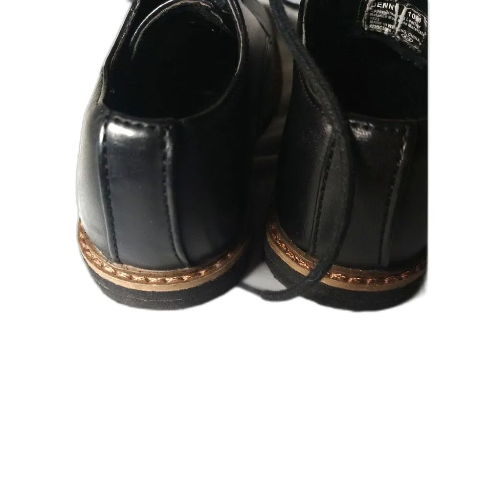 Deer Stags Toddler Little Boy Size 10M Black Lace Up Oxfords